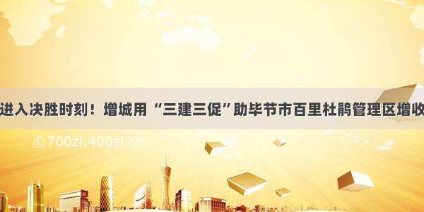 进入决胜时刻！增城用 “三建三促”助毕节市百里杜鹃管理区增收