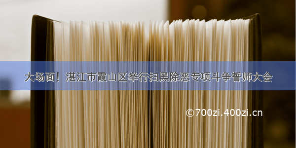 大场面！湛江市霞山区举行扫黑除恶专项斗争誓师大会