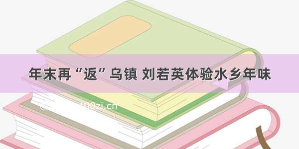 年末再“返”乌镇 刘若英体验水乡年味