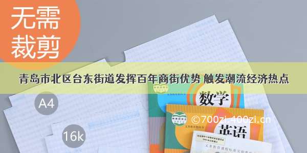 青岛市北区台东街道发挥百年商街优势 触发潮流经济热点