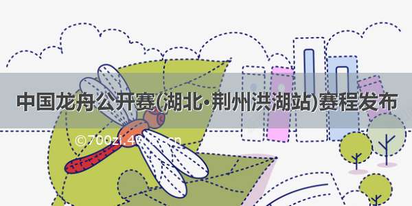 中国龙舟公开赛(湖北·荆州洪湖站)赛程发布