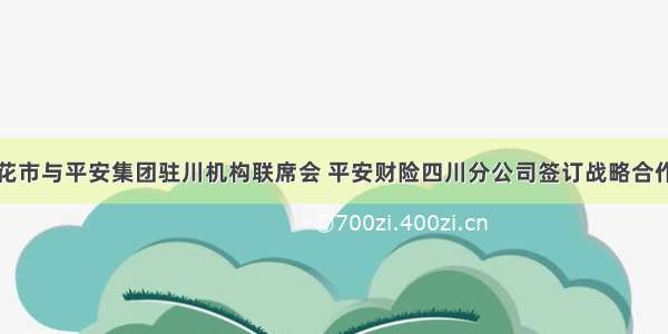 攀枝花市与平安集团驻川机构联席会 平安财险四川分公司签订战略合作协议