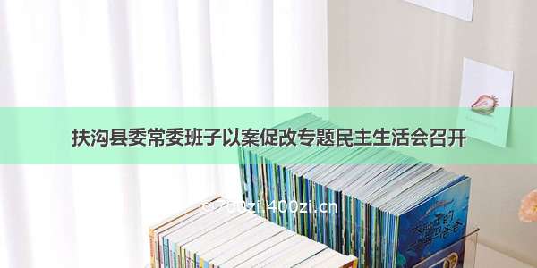 扶沟县委常委班子以案促改专题民主生活会召开