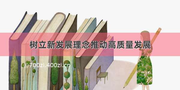 树立新发展理念推动高质量发展