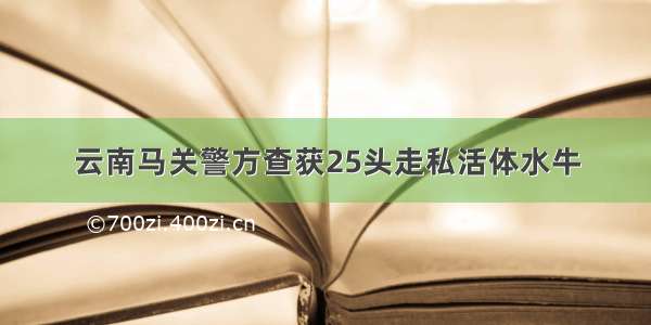 云南马关警方查获25头走私活体水牛