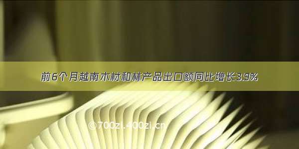 前6个月越南木材和林产品出口额同比增长3.9%