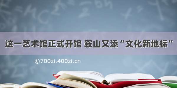 这一艺术馆正式开馆 鞍山又添“文化新地标”