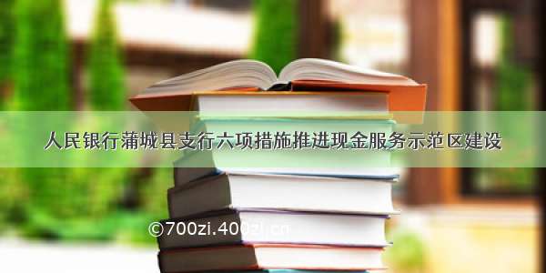 人民银行蒲城县支行六项措施推进现金服务示范区建设