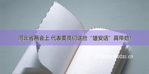 河北省两会上 代表委员们这些“雄安话”真带劲！