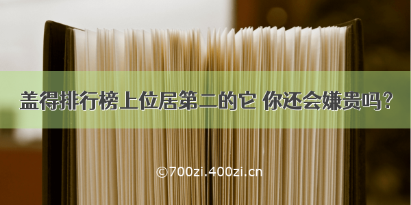 盖得排行榜上位居第二的它 你还会嫌贵吗？