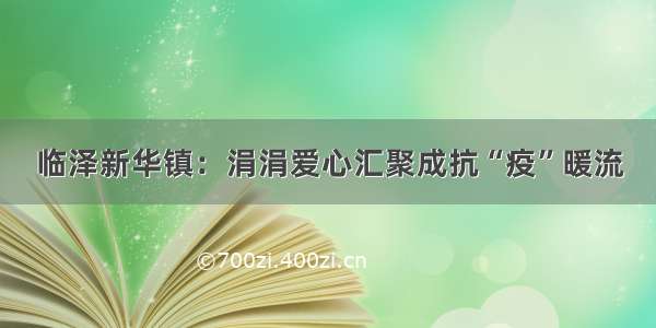 临泽新华镇：涓涓爱心汇聚成抗“疫”暖流