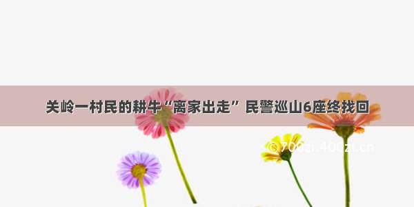 关岭一村民的耕牛“离家出走” 民警巡山6座终找回