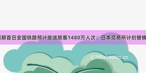 每经16点丨假期首日全国铁路预计发送旅客1480万人次；日本交易所计划替换硬件并重启系