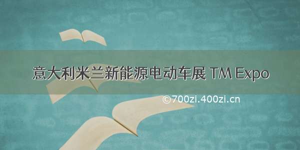 意大利米兰新能源电动车展 TM Expo