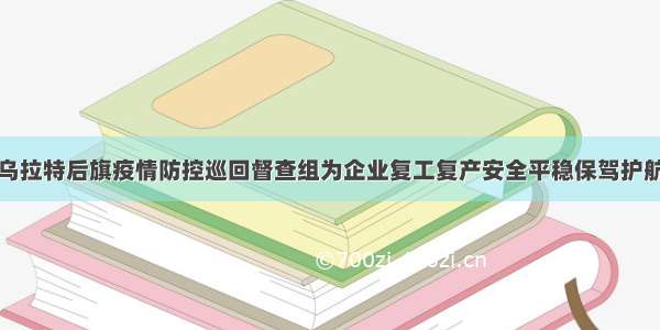 乌拉特后旗疫情防控巡回督查组为企业复工复产安全平稳保驾护航