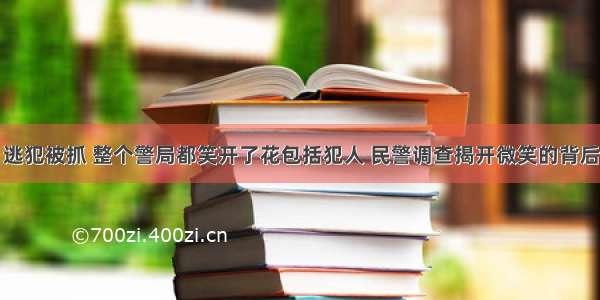 逃犯被抓 整个警局都笑开了花包括犯人 民警调查揭开微笑的背后