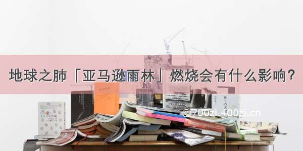 地球之肺「亚马逊雨林」燃烧会有什么影响？