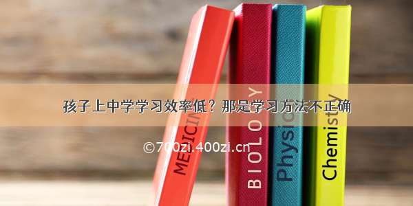 孩子上中学学习效率低？那是学习方法不正确