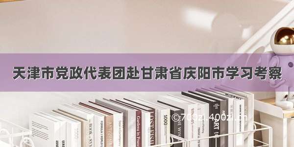 天津市党政代表团赴甘肃省庆阳市学习考察