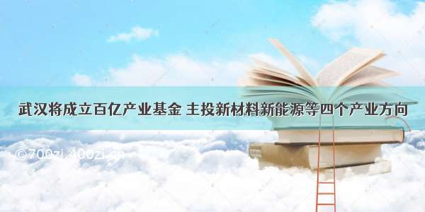 武汉将成立百亿产业基金 主投新材料新能源等四个产业方向