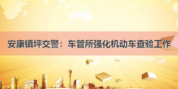 安康镇坪交警：车管所强化机动车查验工作