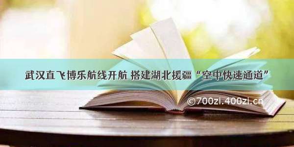 武汉直飞博乐航线开航 搭建湖北援疆“空中快速通道”