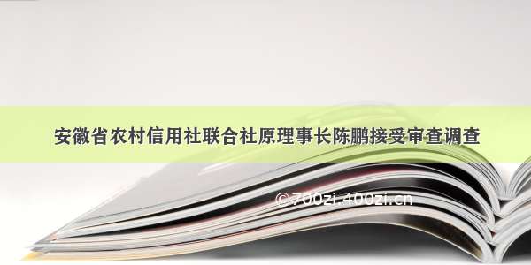 安徽省农村信用社联合社原理事长陈鹏接受审查调查