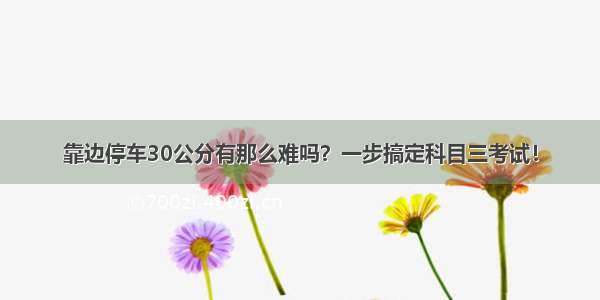 靠边停车30公分有那么难吗？一步搞定科目三考试！