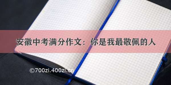 安徽中考满分作文：你是我最敬佩的人