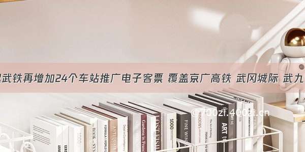 今起武铁再增加24个车站推广电子客票 覆盖京广高铁 武冈城际 武九客专