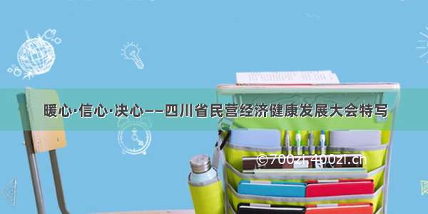 暖心·信心·决心——四川省民营经济健康发展大会特写