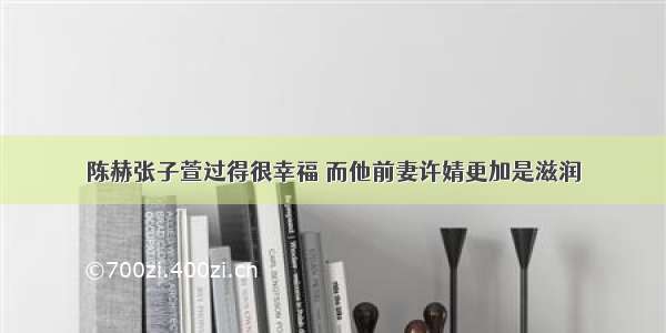 陈赫张子萱过得很幸福 而他前妻许婧更加是滋润