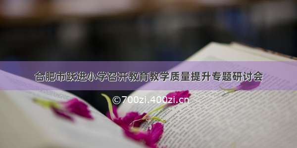 合肥市跃进小学召开教育教学质量提升专题研讨会