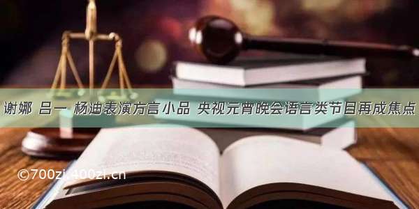 谢娜 吕一 杨迪表演方言小品 央视元宵晚会语言类节目再成焦点