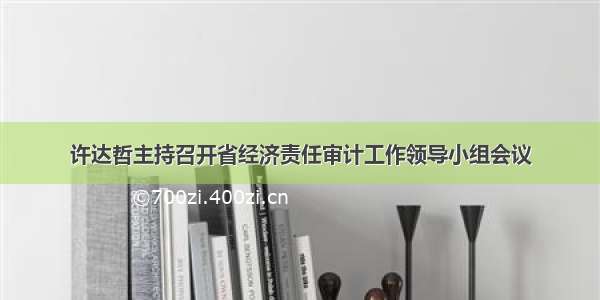 许达哲主持召开省经济责任审计工作领导小组会议