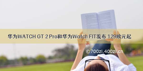 华为WATCH GT 2 Pro和华为Watch FIT发布 129欧元起