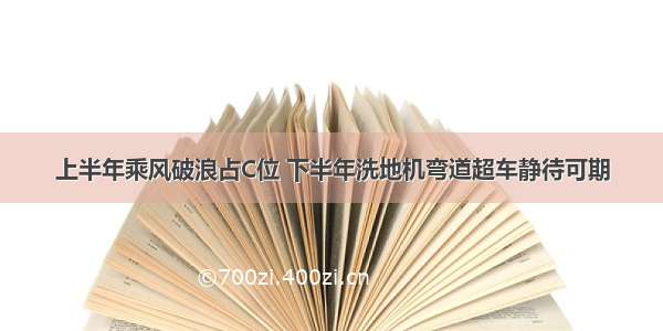 上半年乘风破浪占C位 下半年洗地机弯道超车静待可期