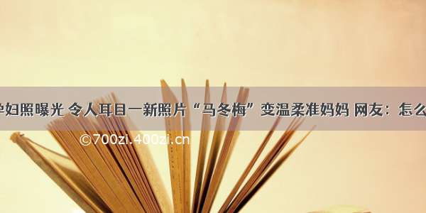 马丽孕妇照曝光 令人耳目一新照片“马冬梅”变温柔准妈妈 网友：怎么不胖？