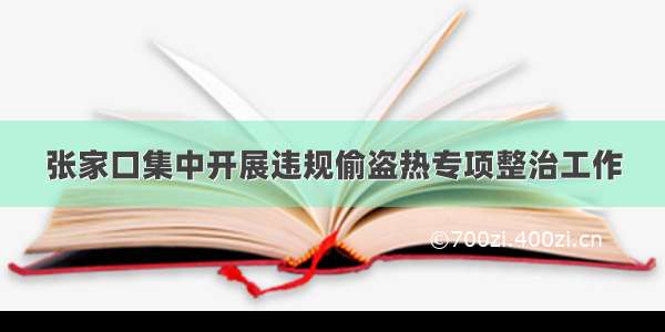 张家口集中开展违规偷盗热专项整治工作