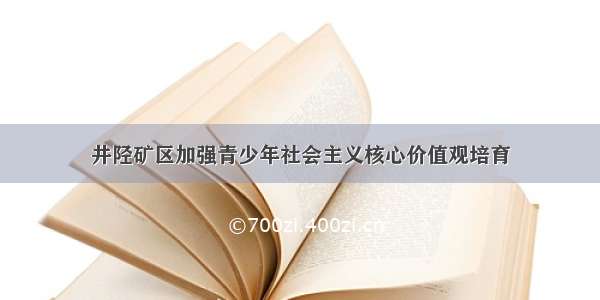 井陉矿区加强青少年社会主义核心价值观培育