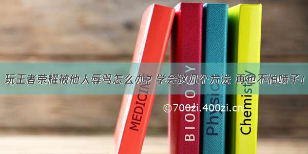 玩王者荣耀被他人辱骂怎么办？学会这几个方法 再也不怕喷子！