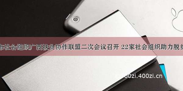 深圳市社会组织广西扶贫协作联盟二次会议召开 22家社会组织助力脱贫攻坚