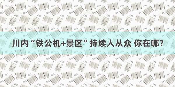 川内“铁公机+景区”持续人从众 你在哪？