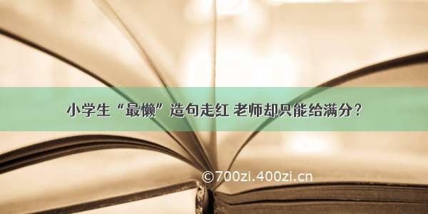 小学生“最懒”造句走红 老师却只能给满分？