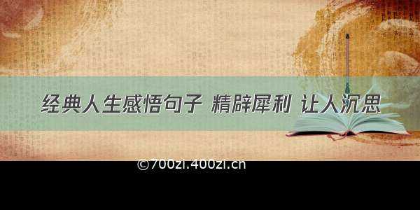 经典人生感悟句子 精辟犀利 让人沉思