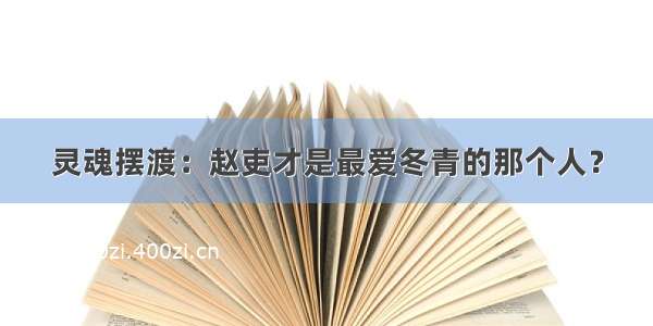 灵魂摆渡：赵吏才是最爱冬青的那个人？