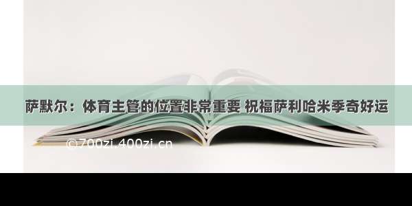 萨默尔：体育主管的位置非常重要 祝福萨利哈米季奇好运