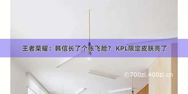 王者荣耀：韩信长了个张飞脸？ KPL限定皮肤亮了