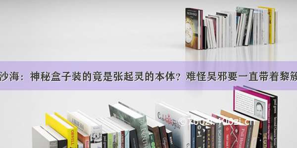 沙海：神秘盒子装的竟是张起灵的本体？难怪吴邪要一直带着黎簇