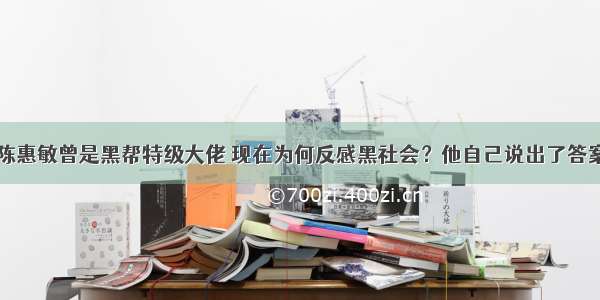 陈惠敏曾是黑帮特级大佬 现在为何反感黑社会？他自己说出了答案